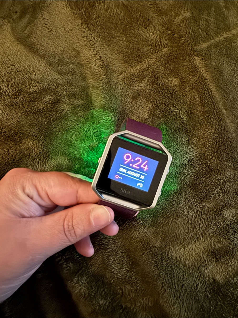 fitbit Smartwatch with Purple (Plum) Band and Silver Case